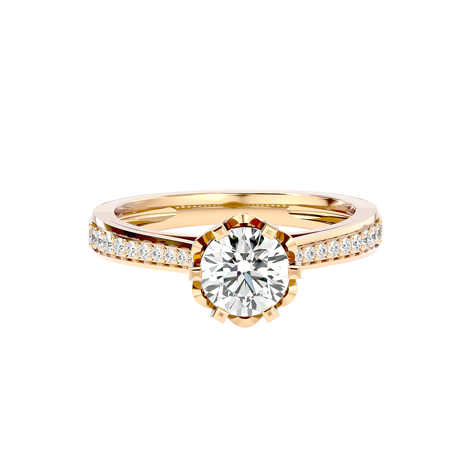Vintage Style Crossover Diamond Ring