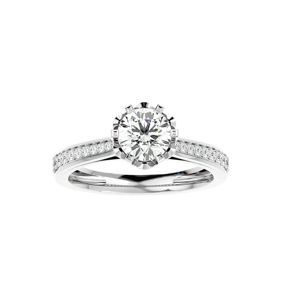 Vintage Style Crossover Diamond Ring