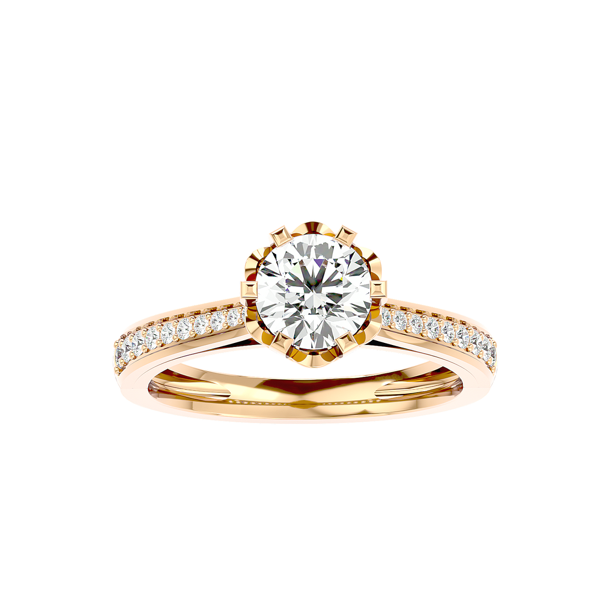 Vintage Style Crossover Diamond Ring