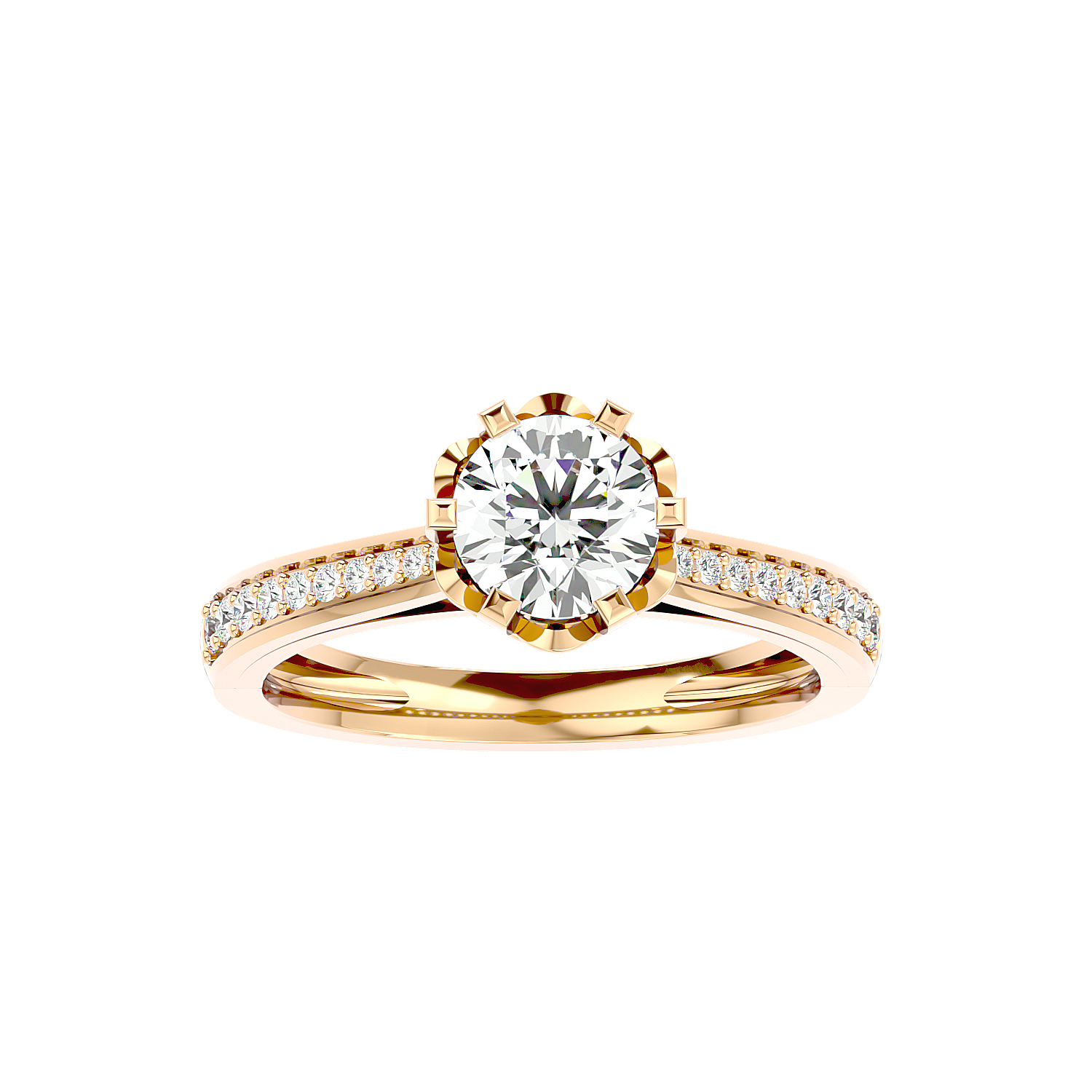 Vintage Style Crossover Diamond Ring