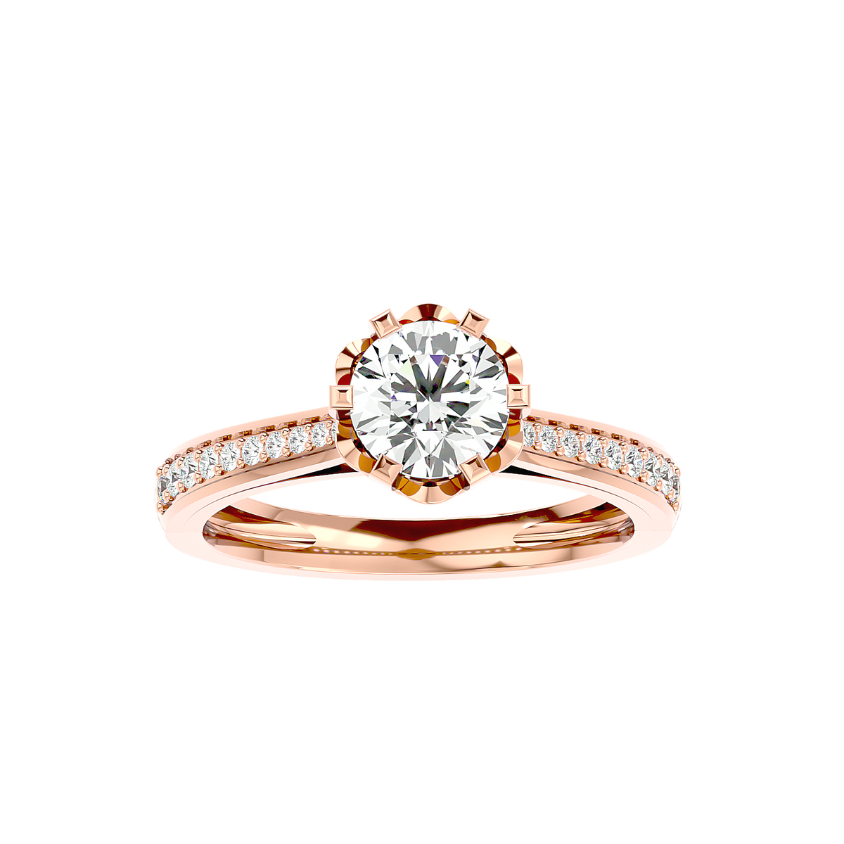 Vintage Style Crossover Diamond Ring