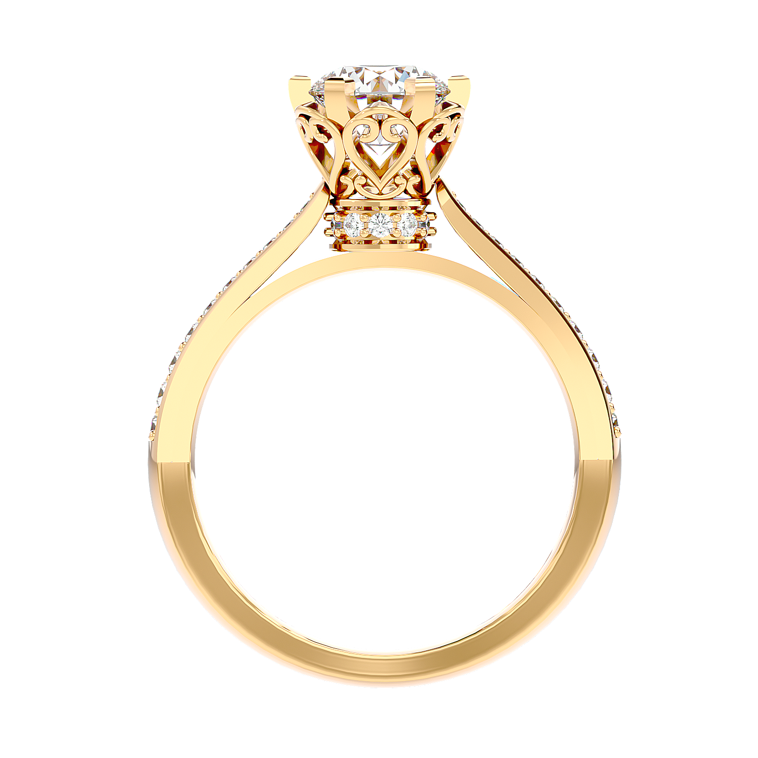 Vintage Style Crossover Diamond Ring