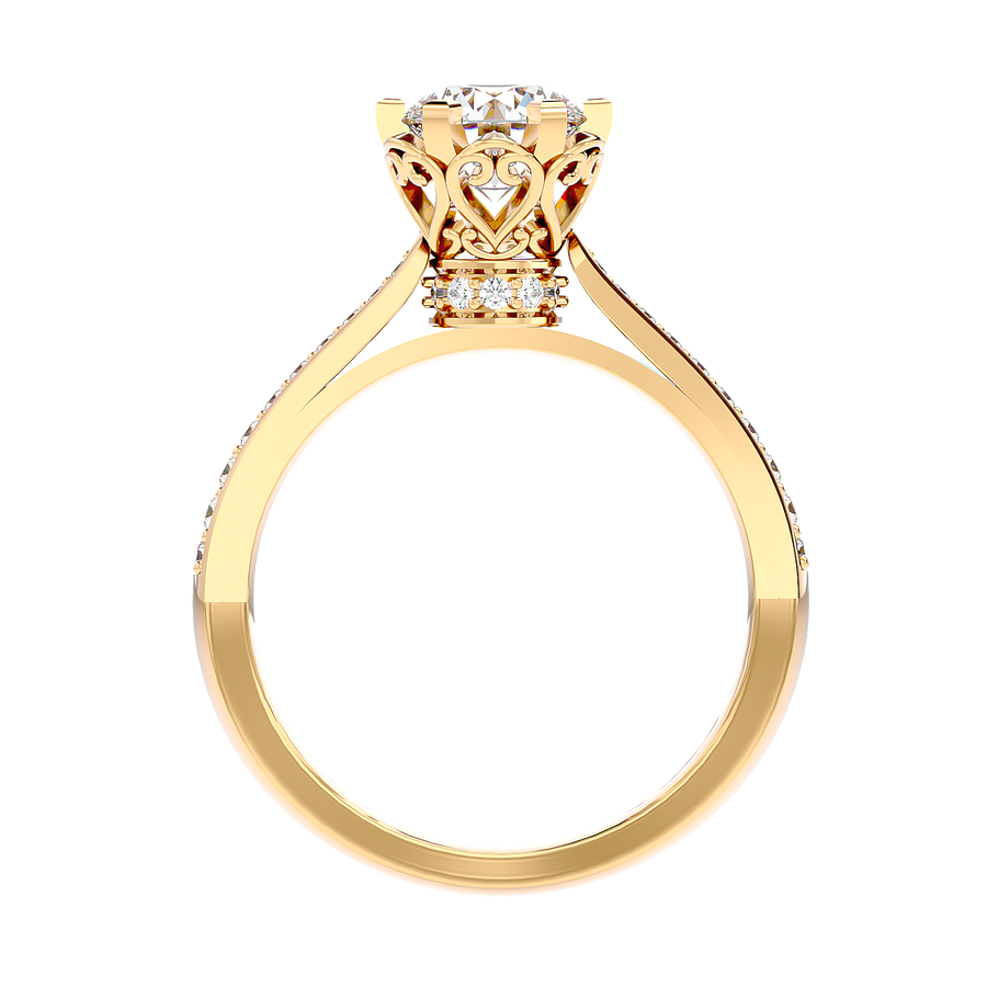 Vintage Style Crossover Diamond Ring