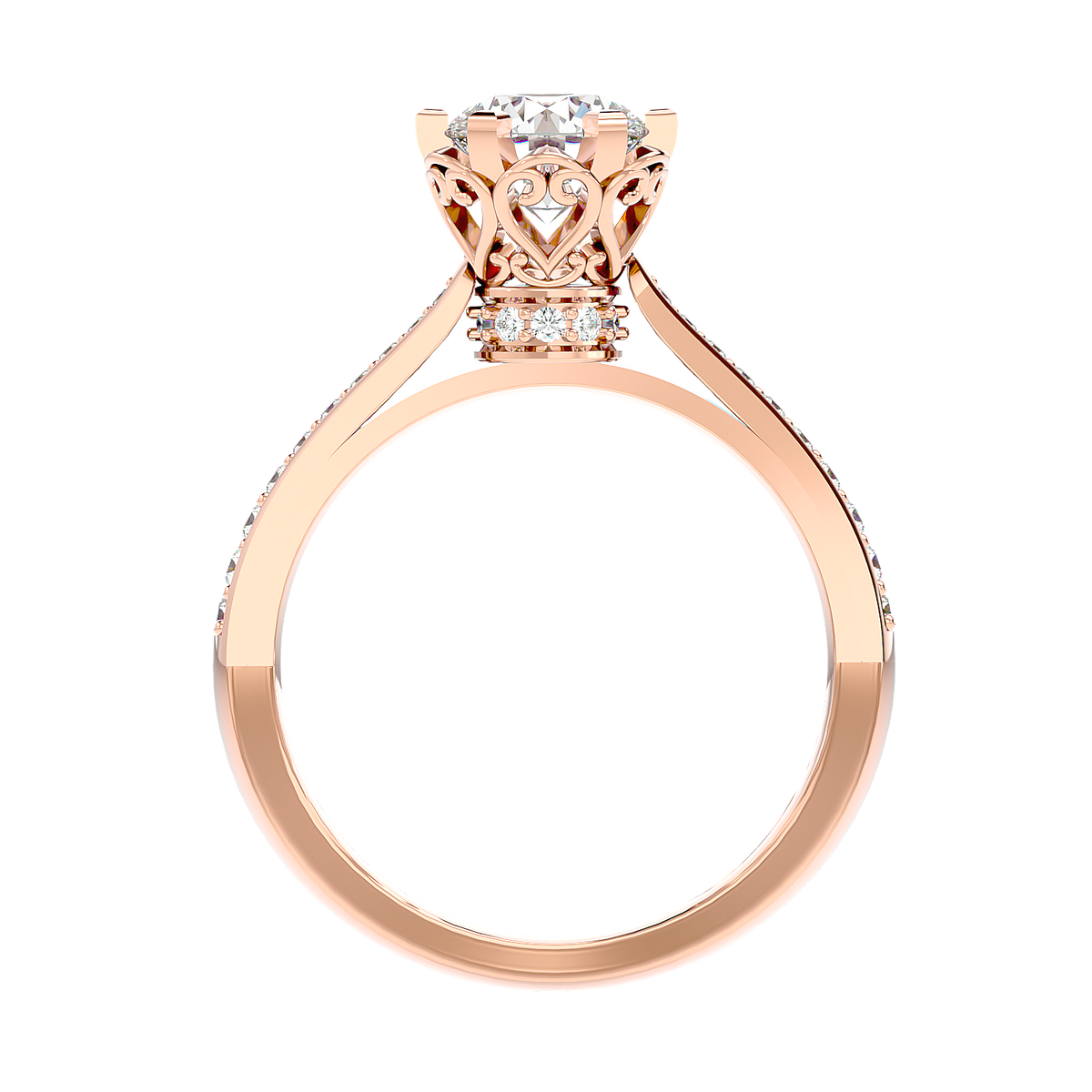 Vintage Style Crossover Diamond Ring