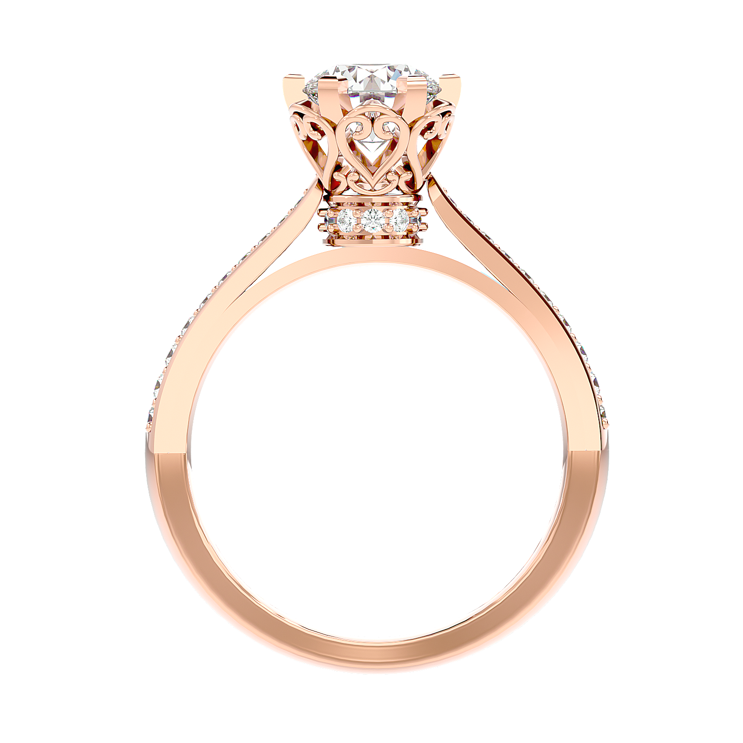 Vintage Style Crossover Diamond Ring