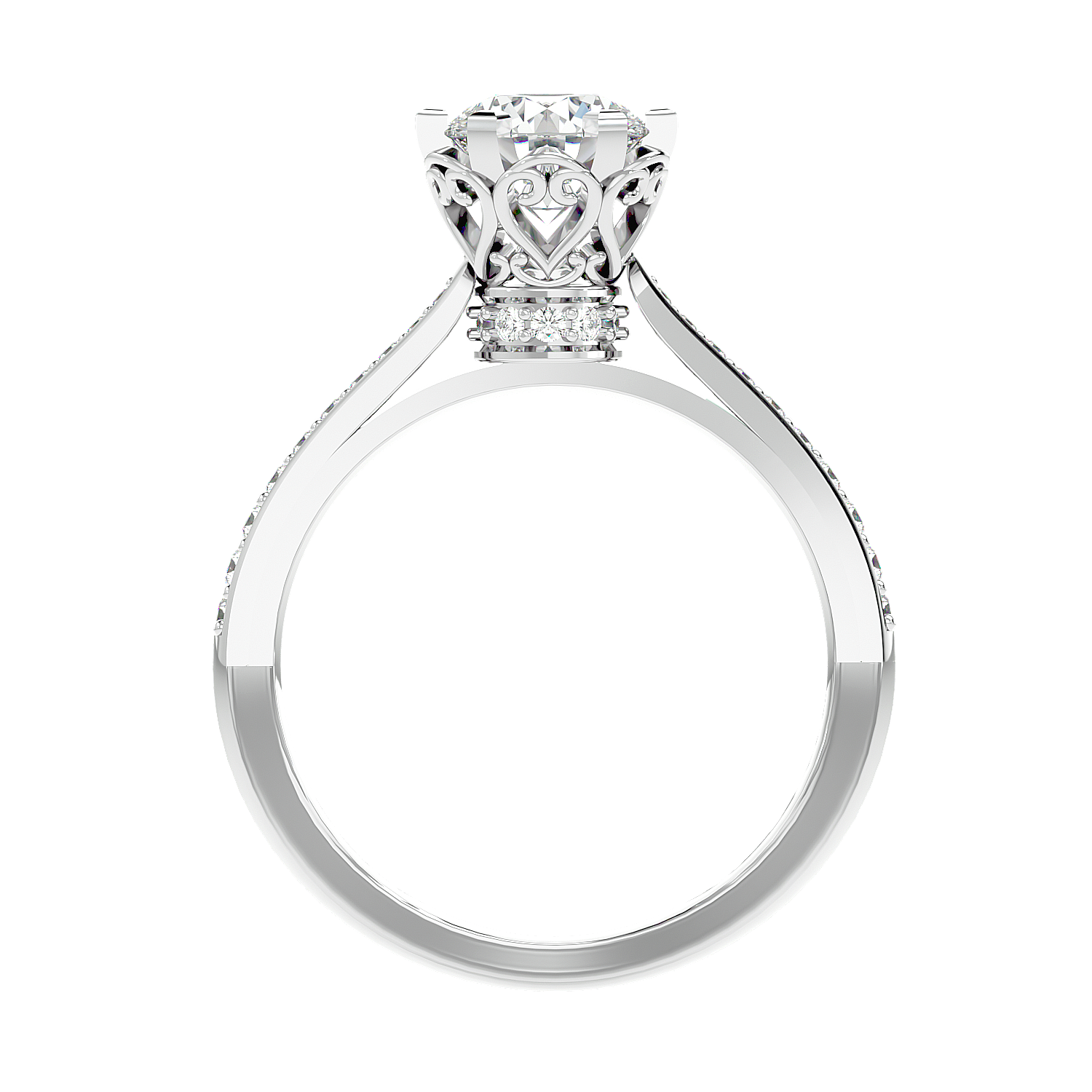 Vintage Style Crossover Diamond Ring
