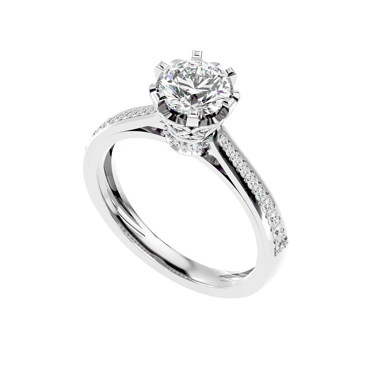 Vintage Style Crossover Diamond Ring