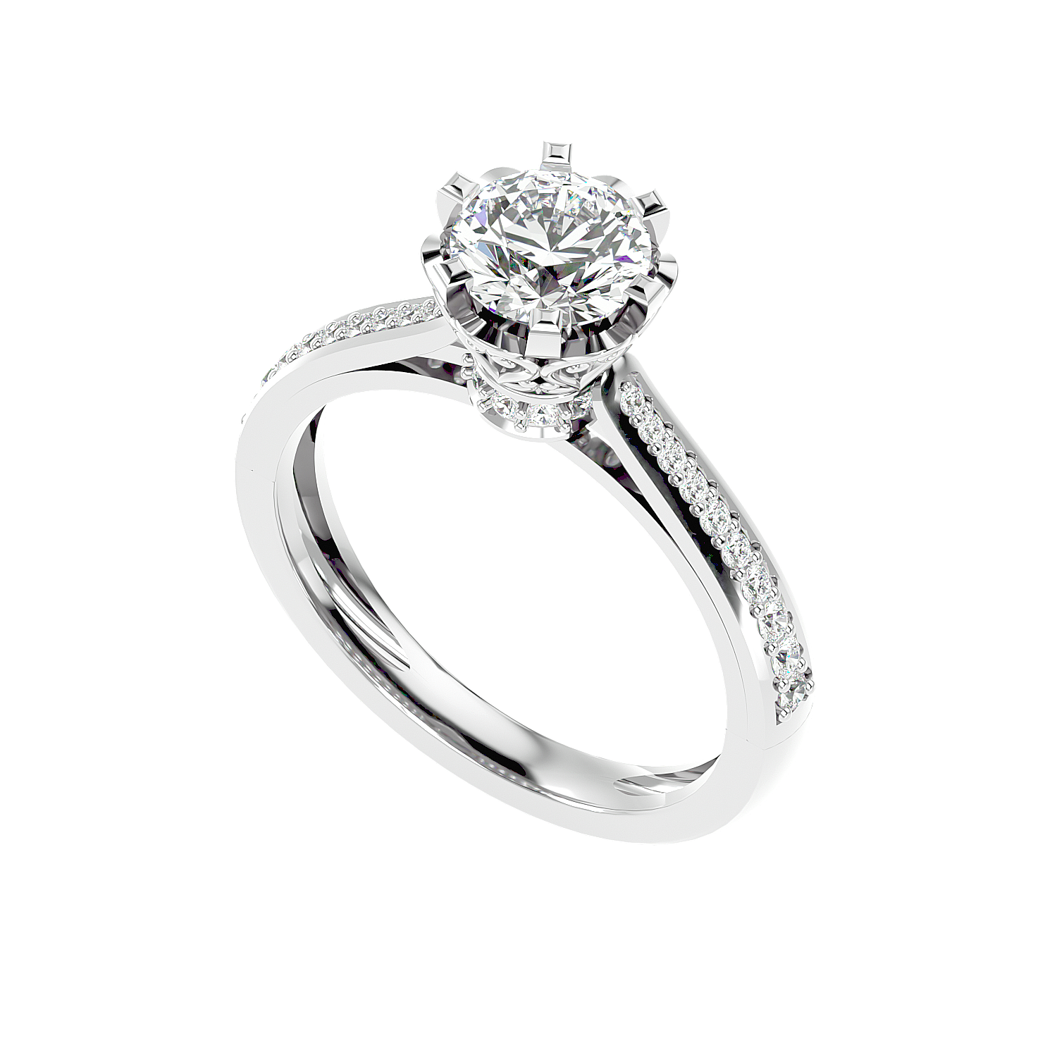 Vintage Style Crossover Diamond Ring