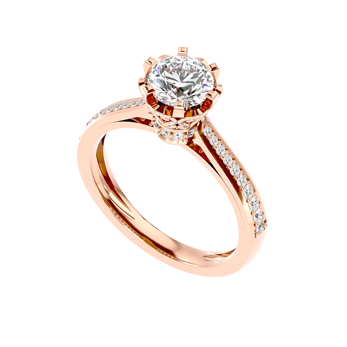Vintage Style Crossover Diamond Ring