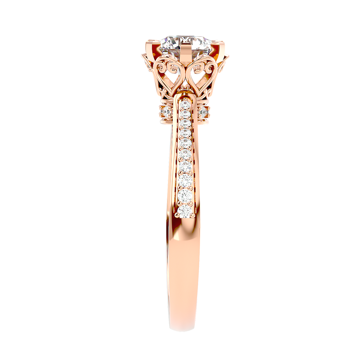 Vintage Style Crossover Diamond Ring