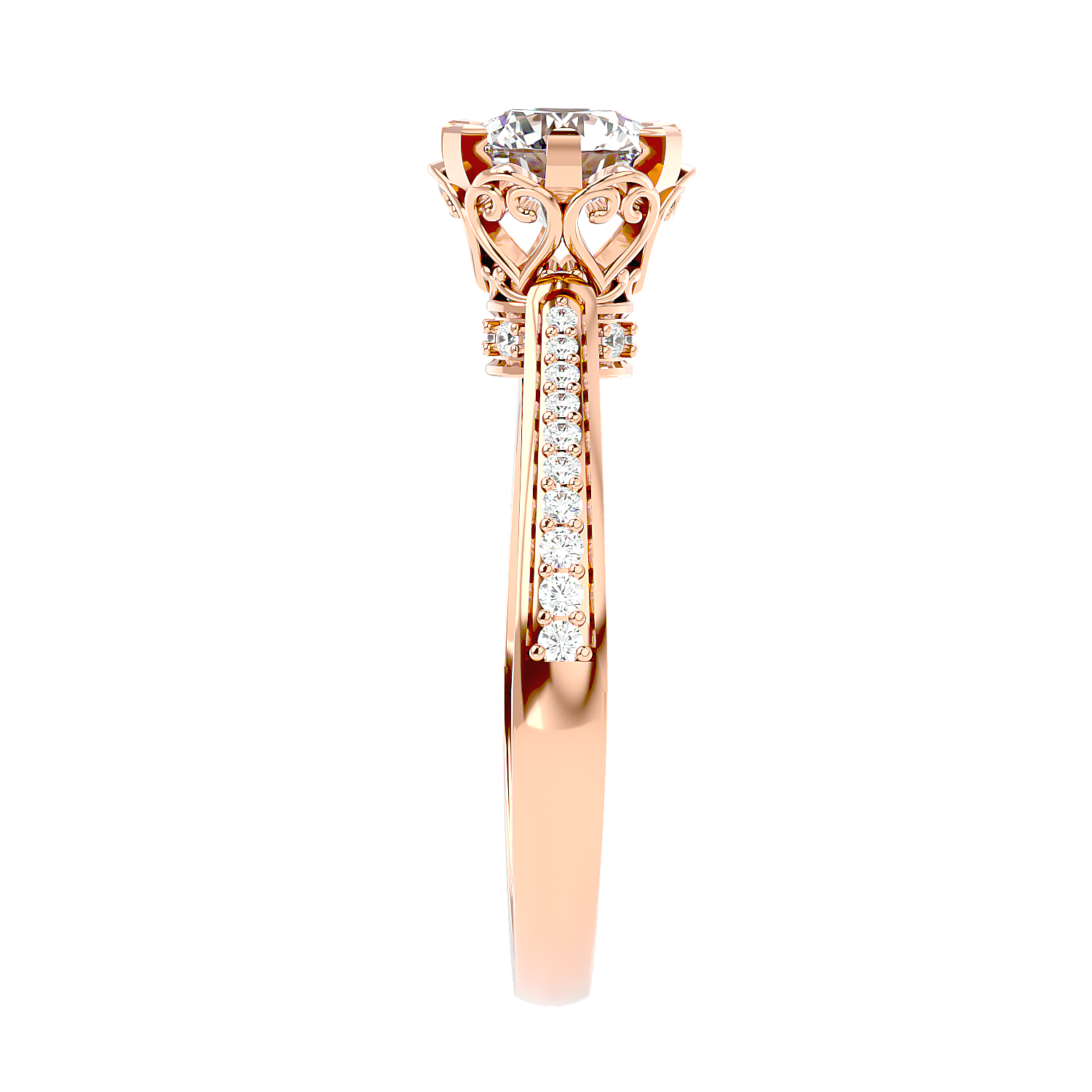 Vintage Style Crossover Diamond Ring