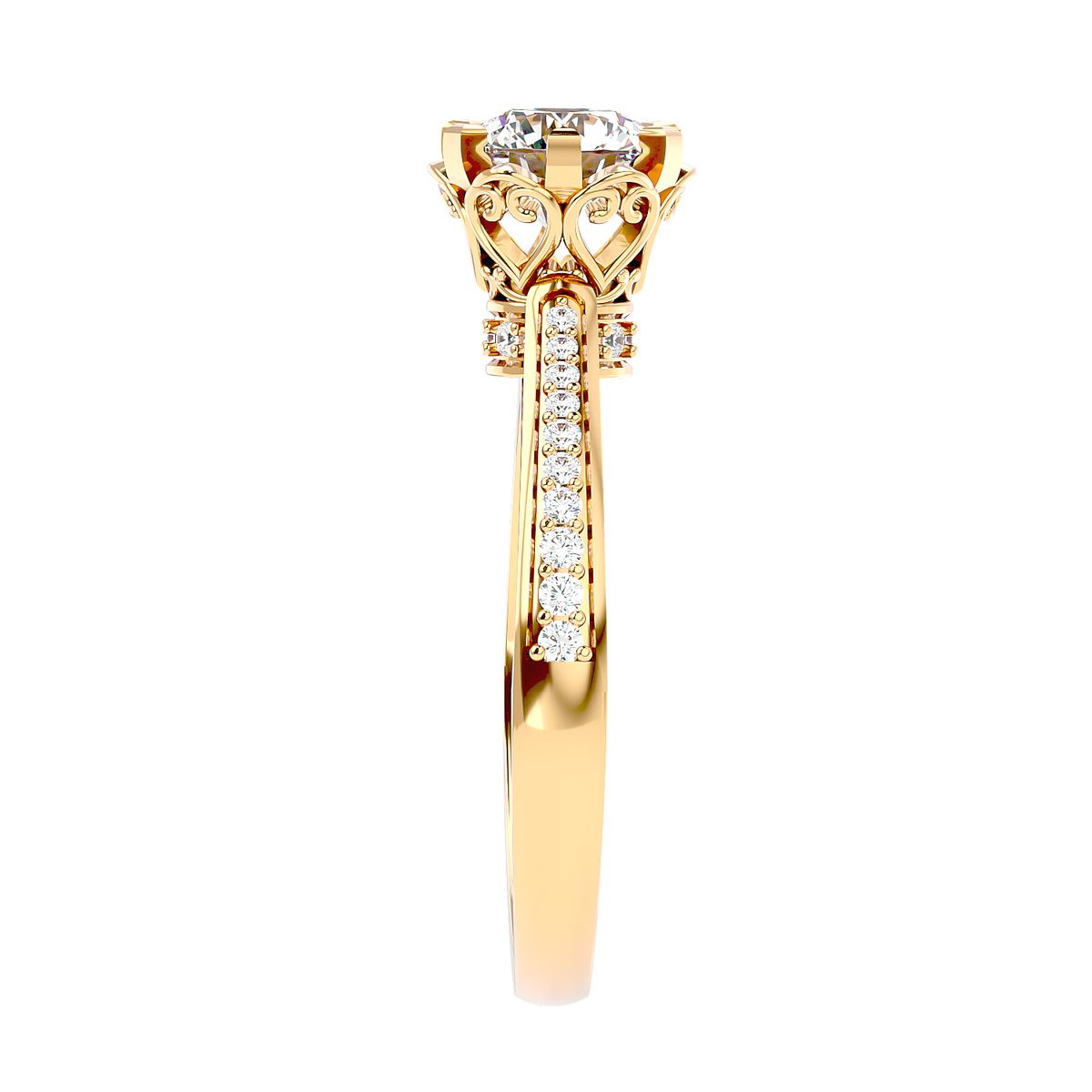 Vintage Style Crossover Diamond Ring