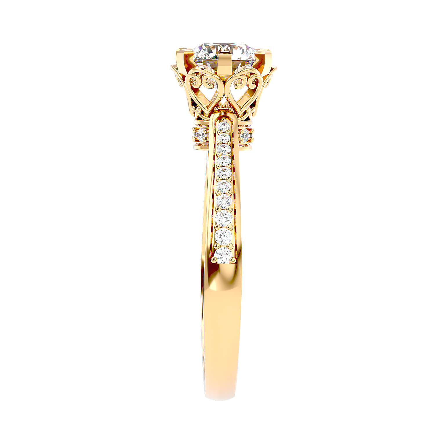 Vintage Style Crossover Diamond Ring