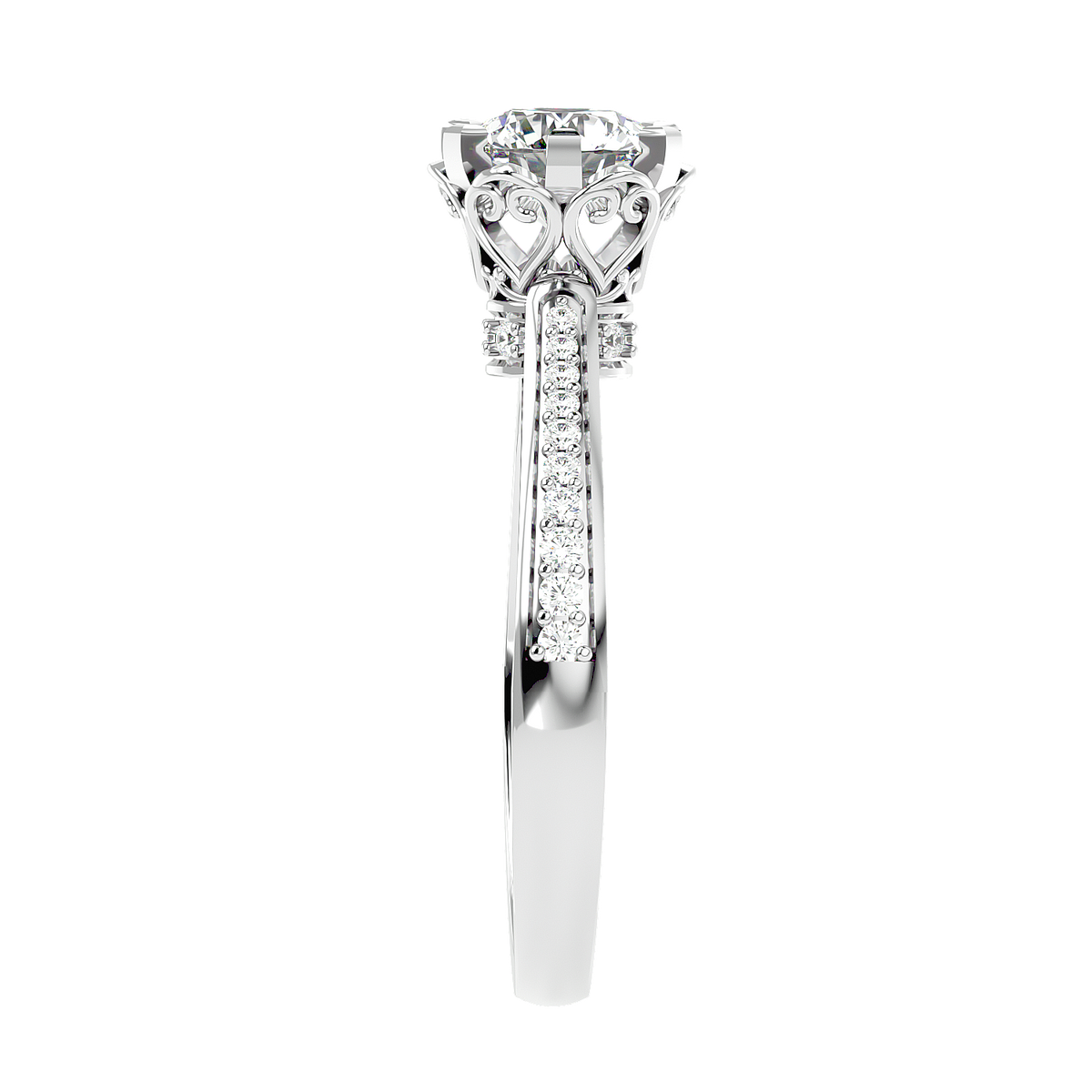 Vintage Style Crossover Diamond Ring