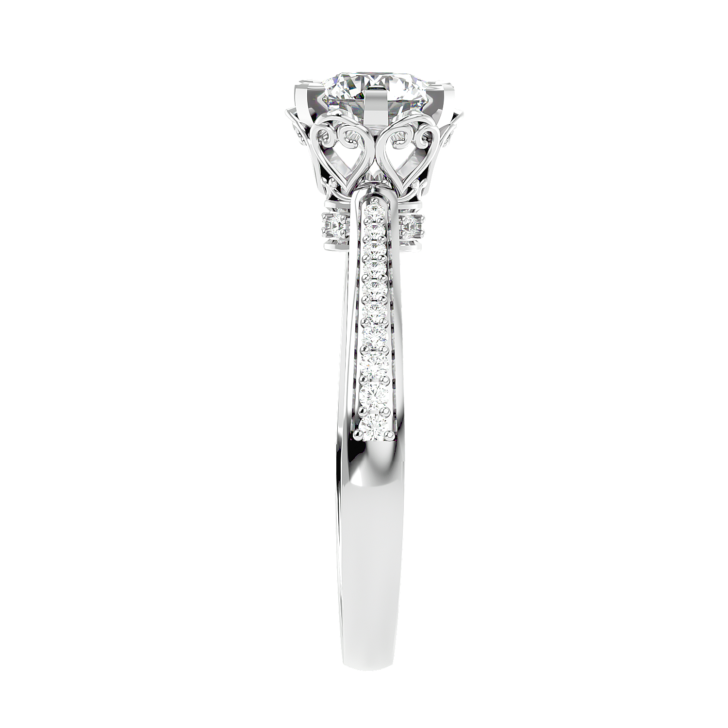 Vintage Style Crossover Diamond Ring