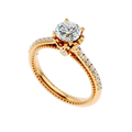 Beaded Two-Tone Solitaire Diamond Ring