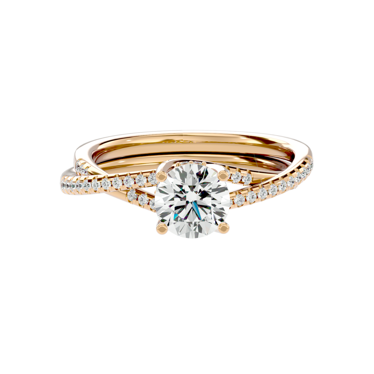 Twist Split Shank Diamond Ring