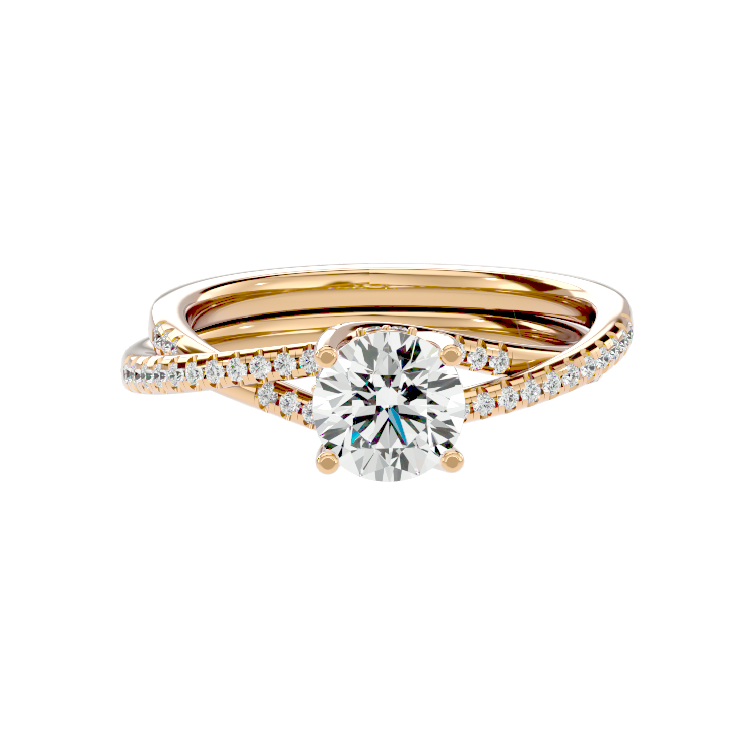 Twist Split Shank Diamond Ring