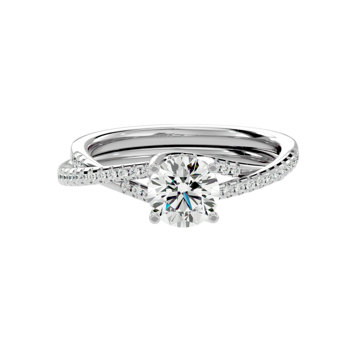 Twist Split Shank Diamond Ring