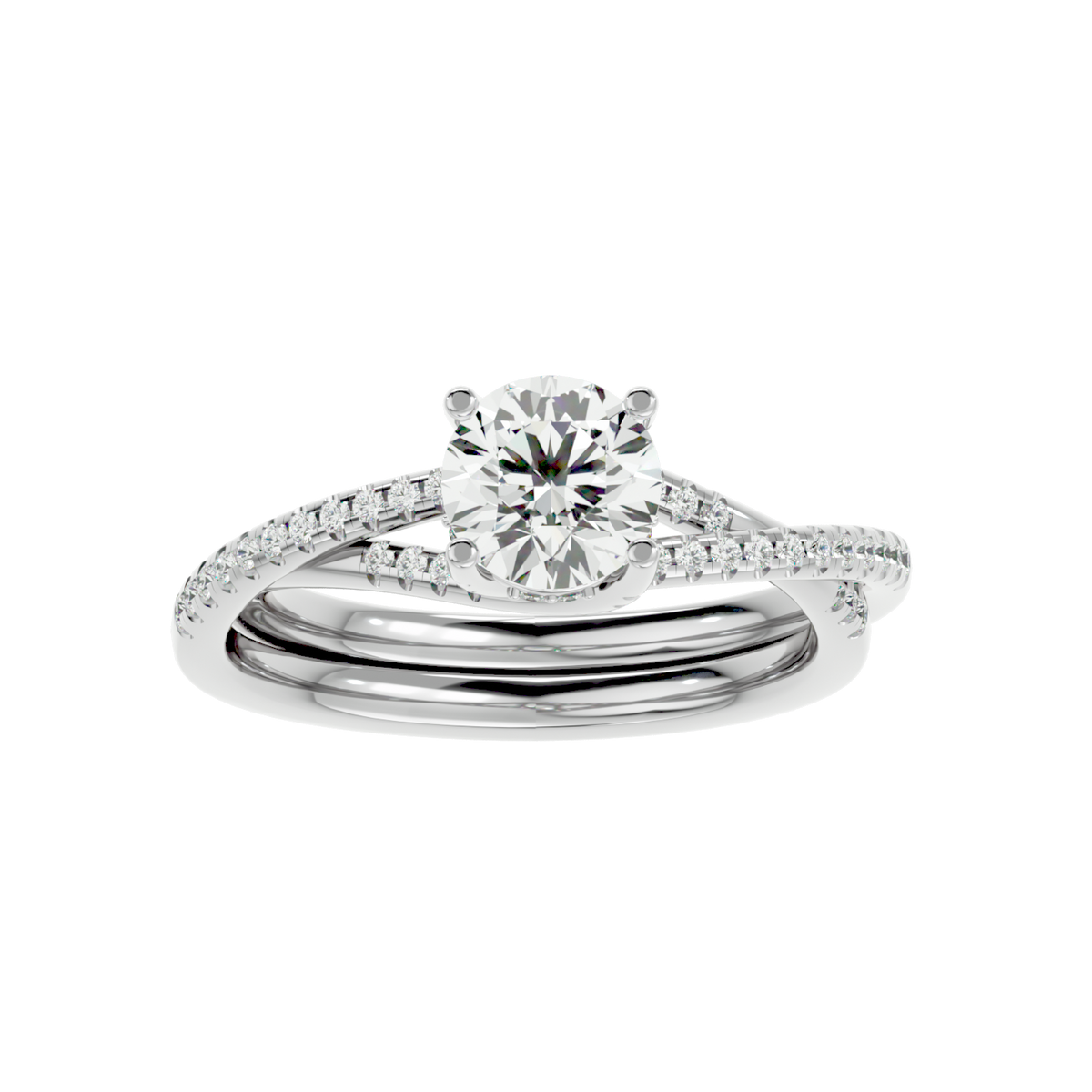 Twist Split Shank Diamond Ring