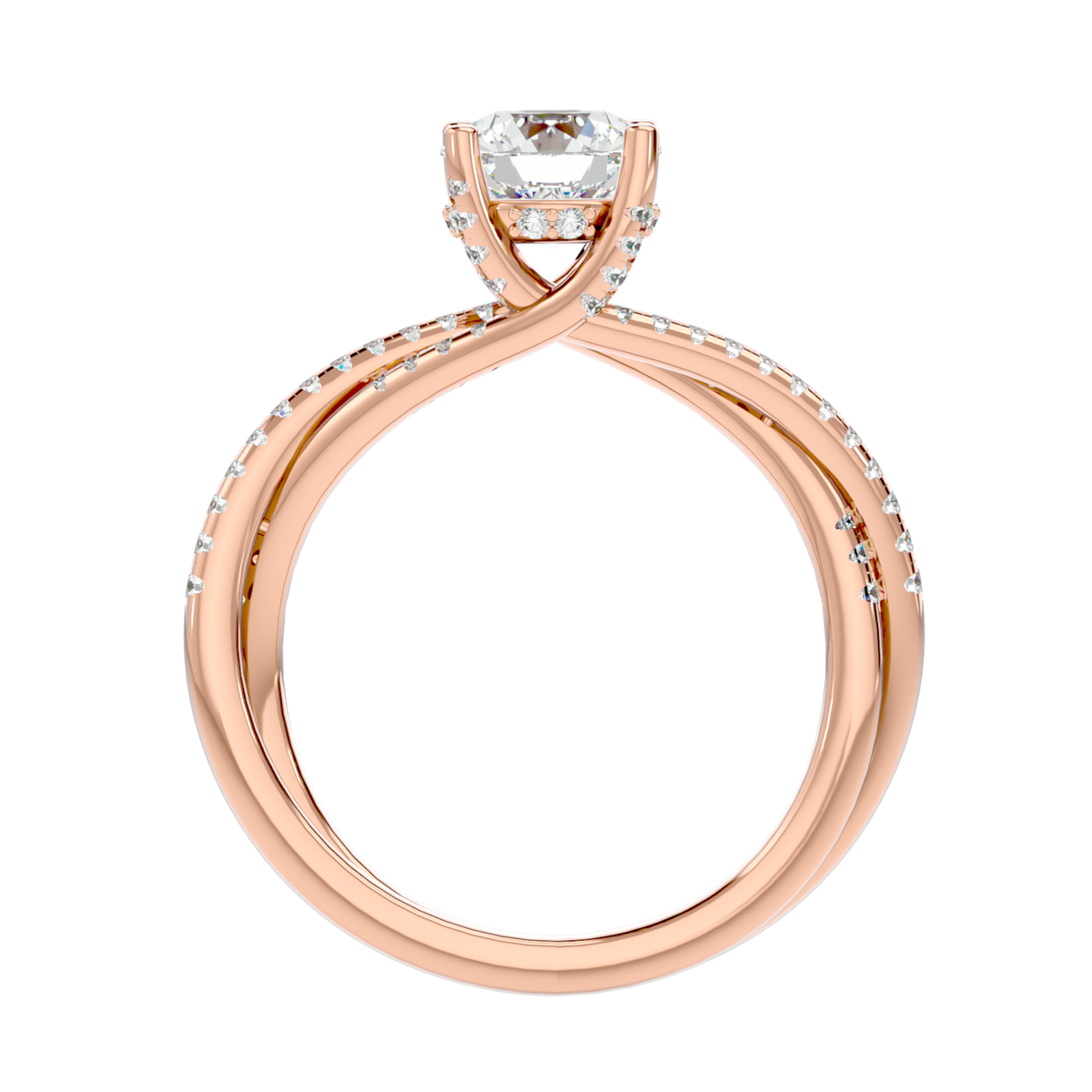 Twist Split Shank Diamond Ring