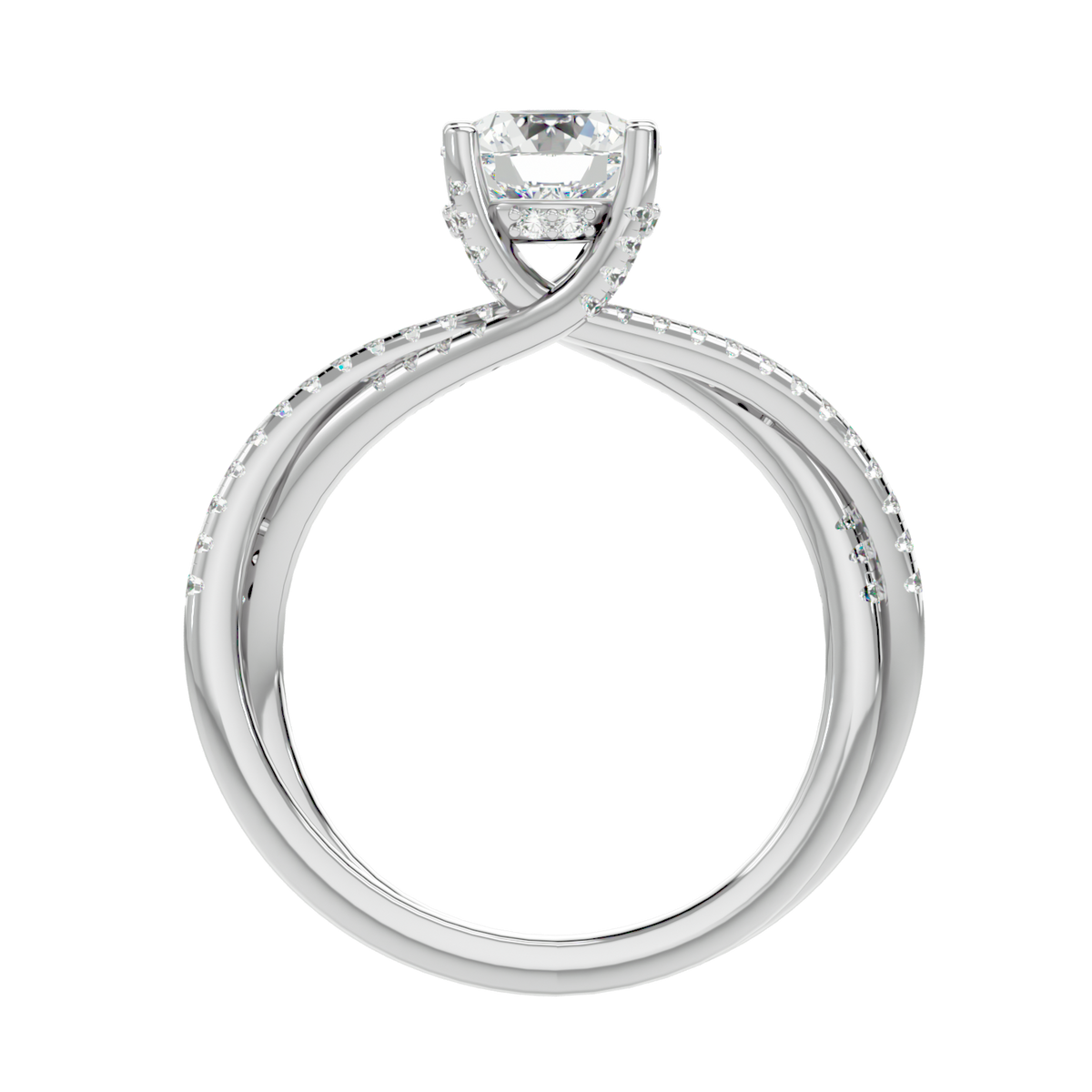 Twist Split Shank Diamond Ring