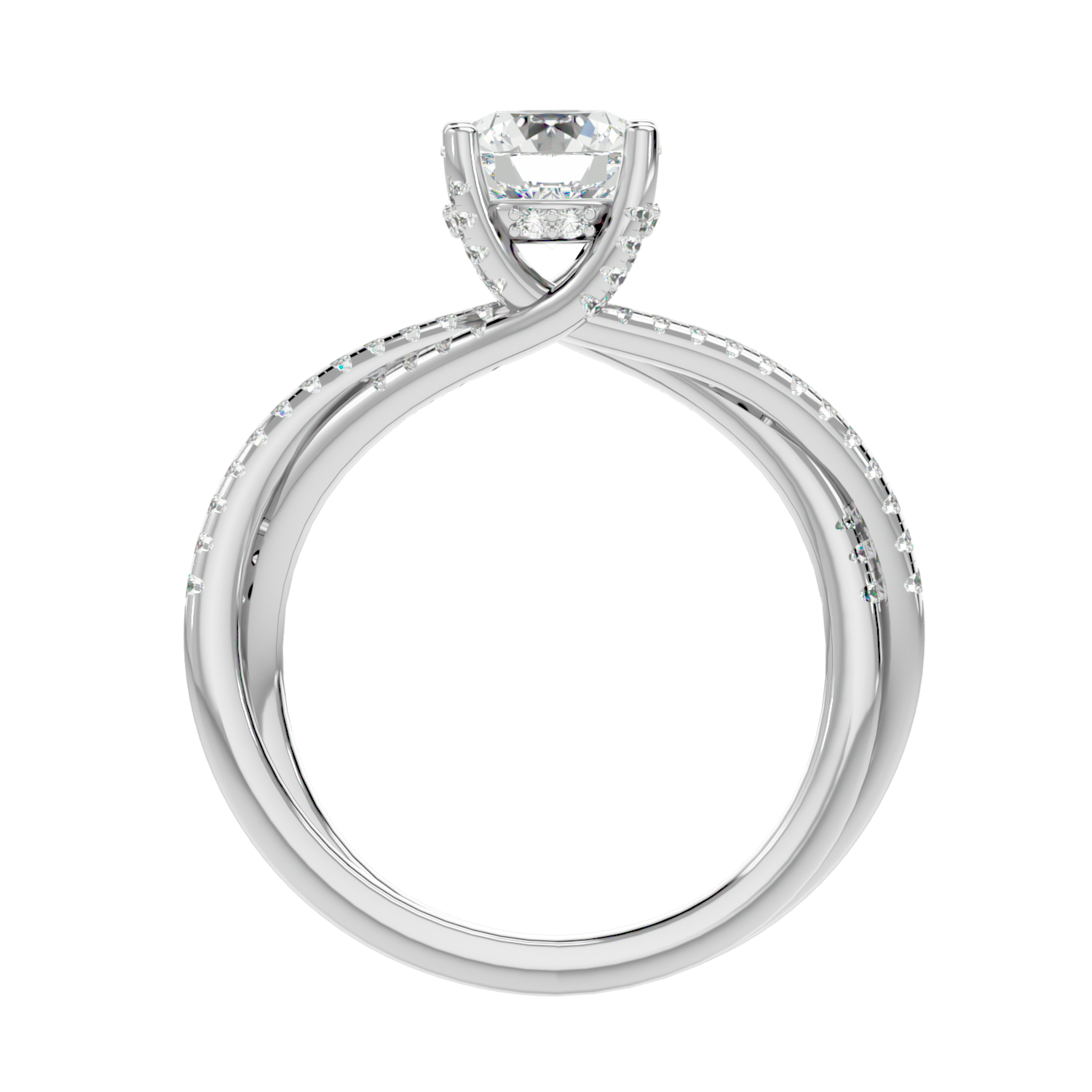 Twist Split Shank Diamond Ring
