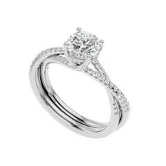 Twist Split Shank Diamond Ring