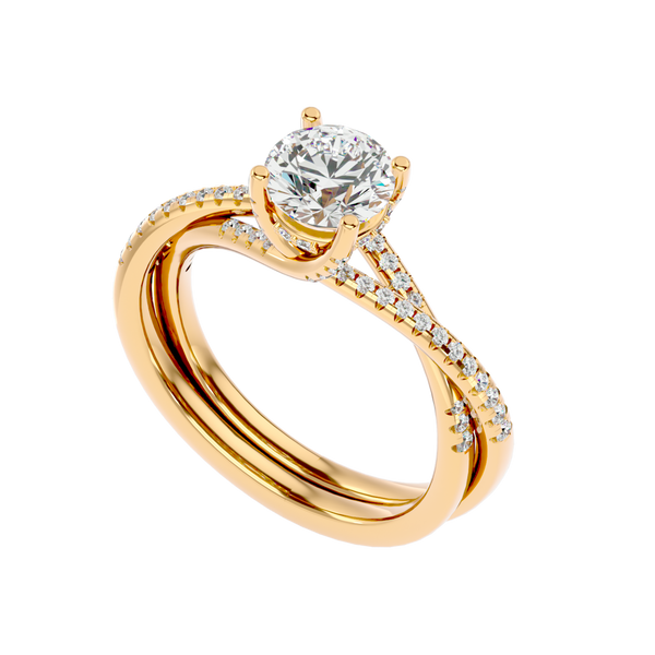 Twist Split Shank Diamond Ring