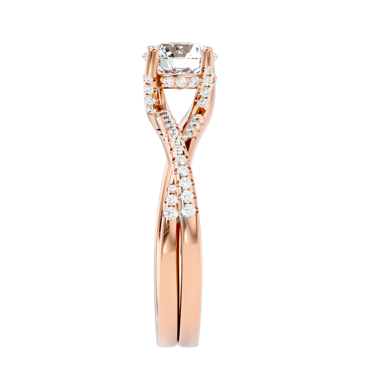 Twist Split Shank Diamond Ring