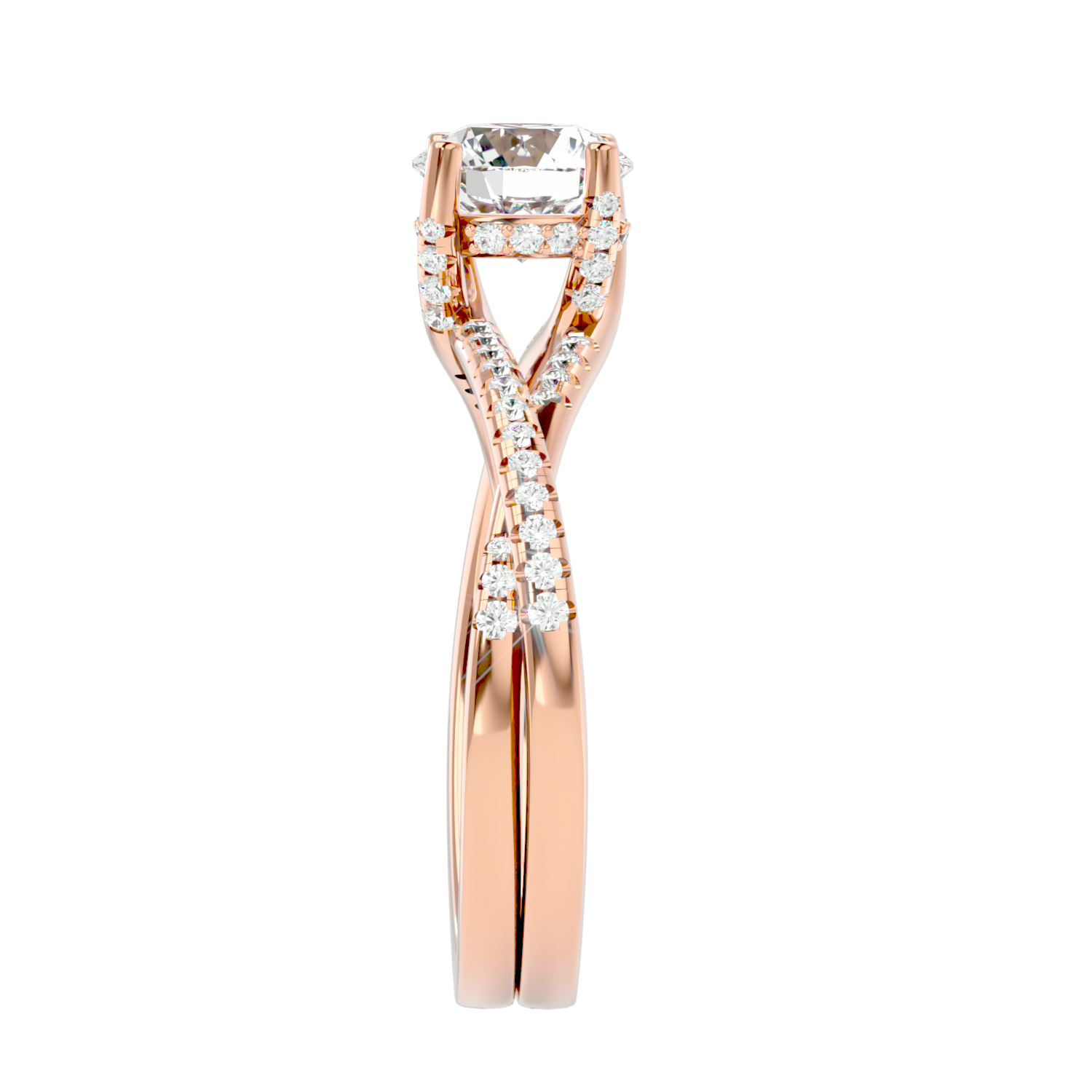 Twist Split Shank Diamond Ring
