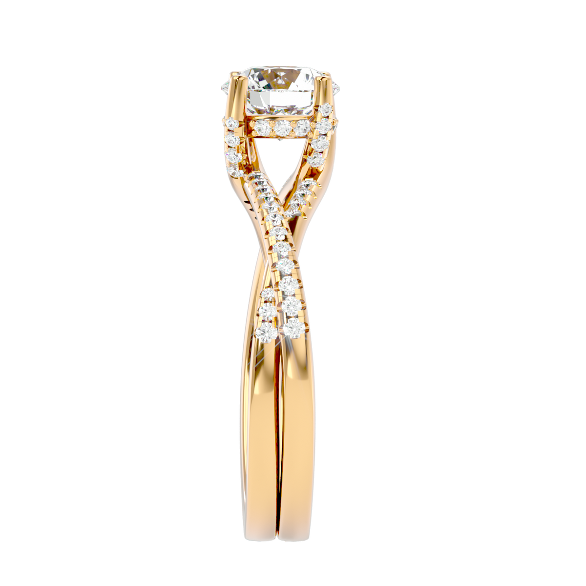 Twist Split Shank Diamond Ring