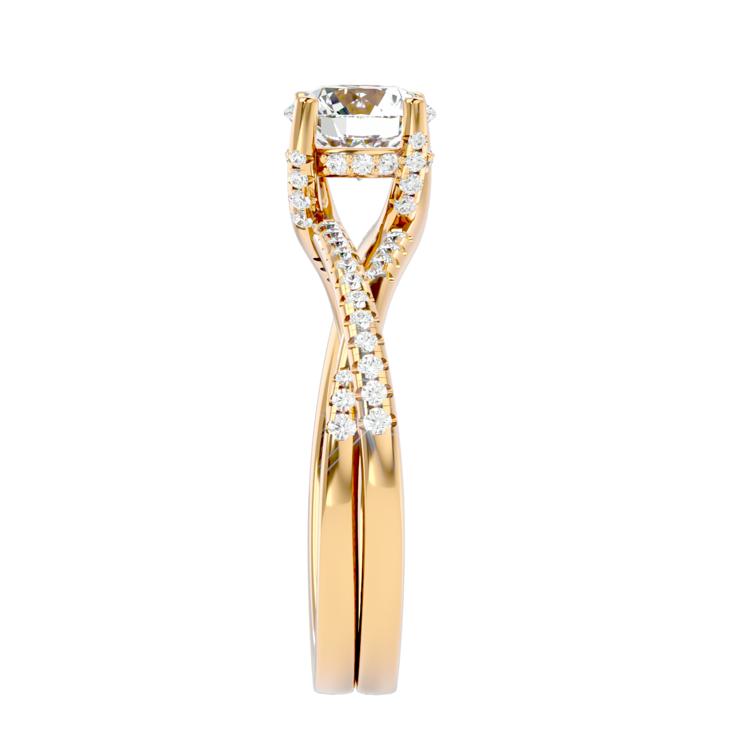 Twist Split Shank Diamond Ring