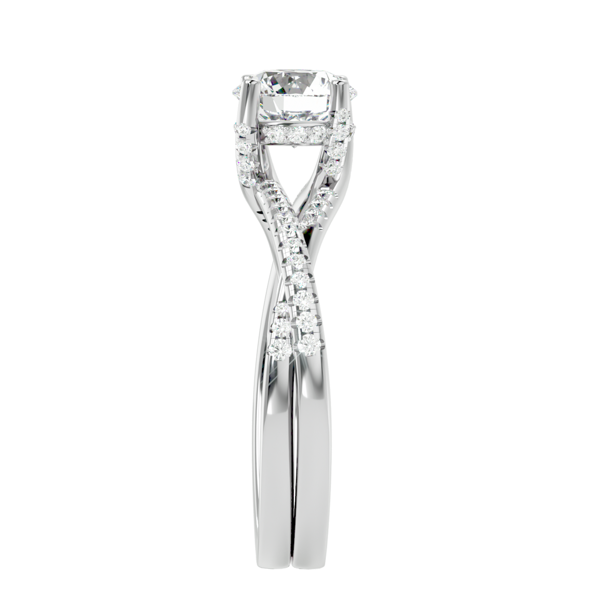 Twist Split Shank Diamond Ring