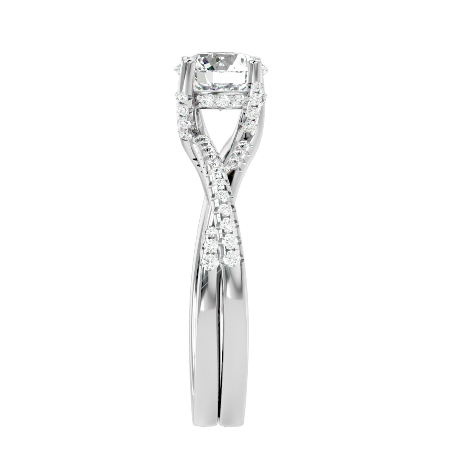 Twist Split Shank Diamond Ring