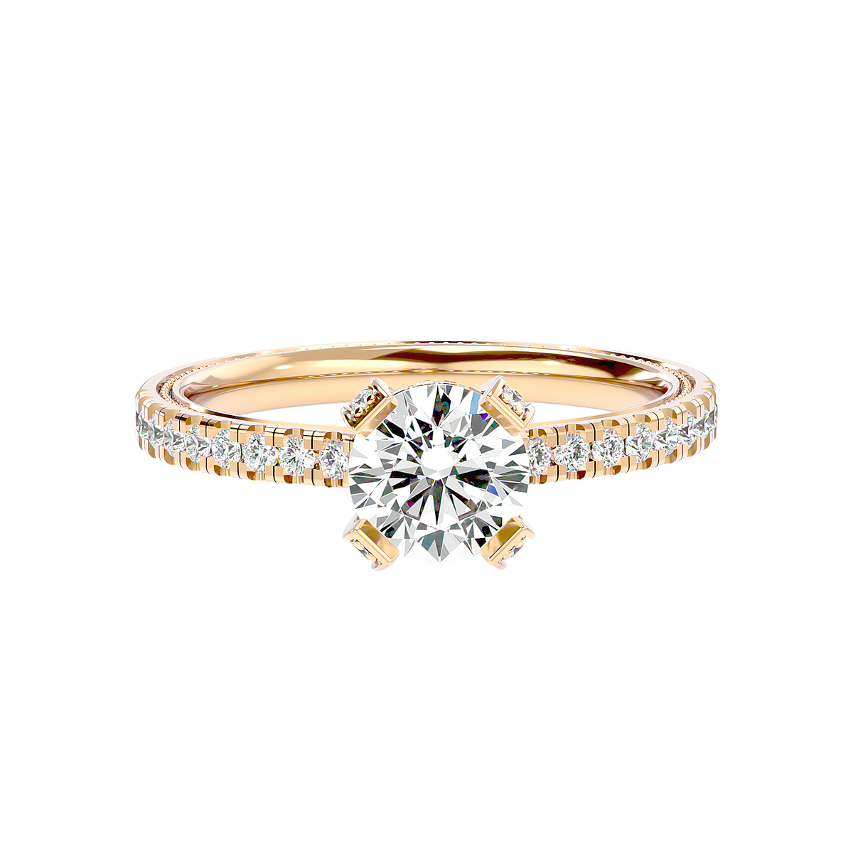 Cathedral Pavé Diamond Ring