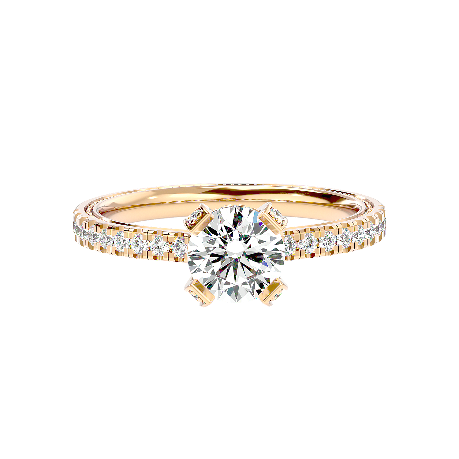 Cathedral Pavé Diamond Ring