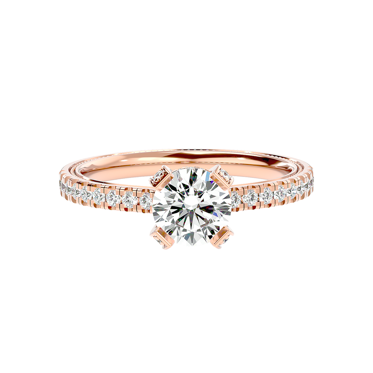 Cathedral Pavé Diamond Ring