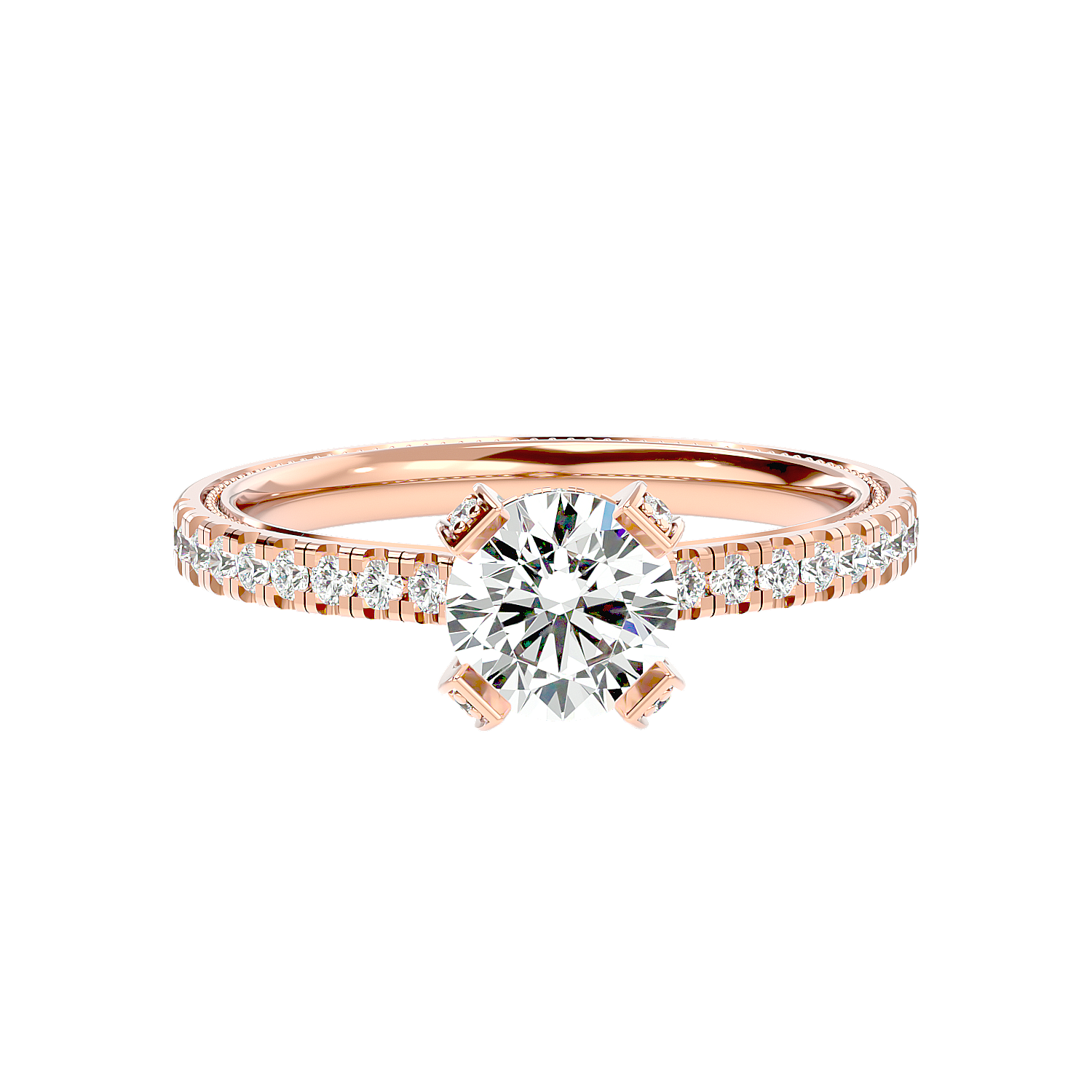 Cathedral Pavé Diamond Ring