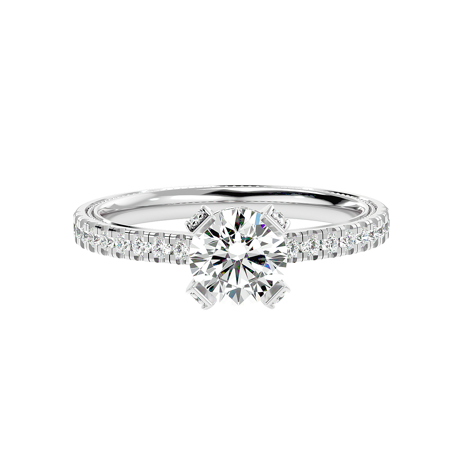 Cathedral Pavé Diamond Ring