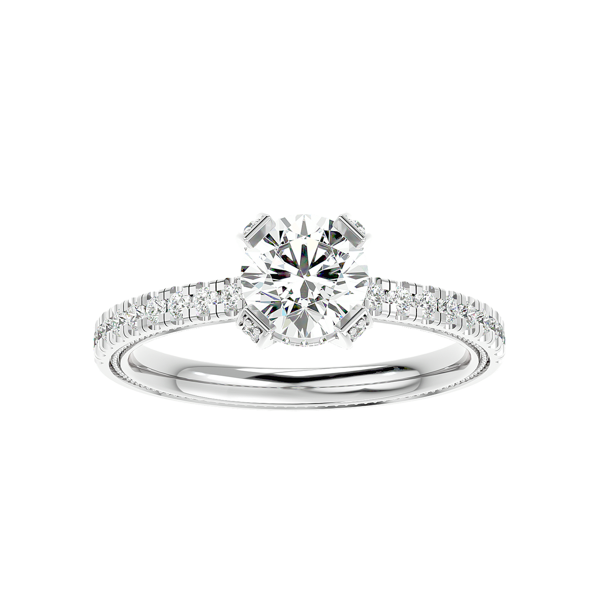 Cathedral Pavé Diamond Ring