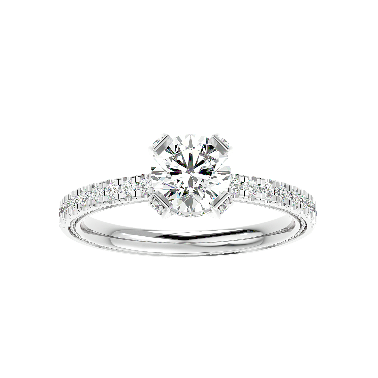 Cathedral Pavé Diamond Ring