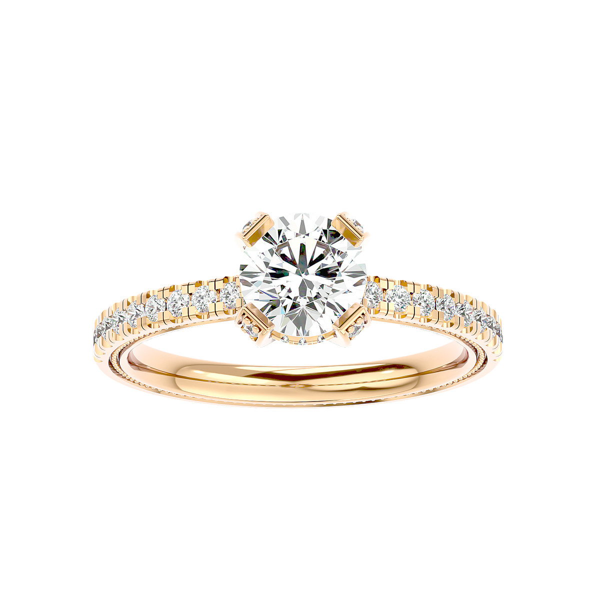 Cathedral Pavé Diamond Ring