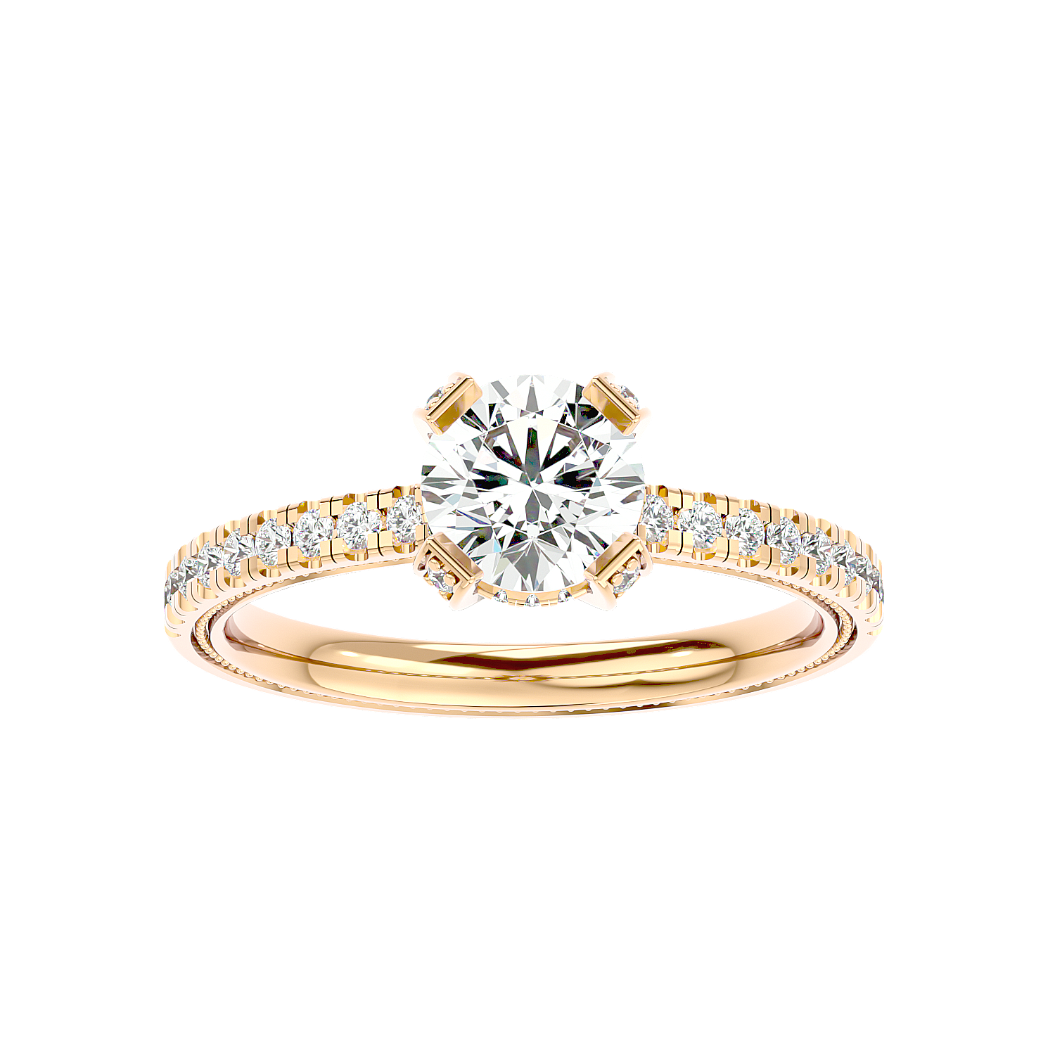 Cathedral Pavé Diamond Ring
