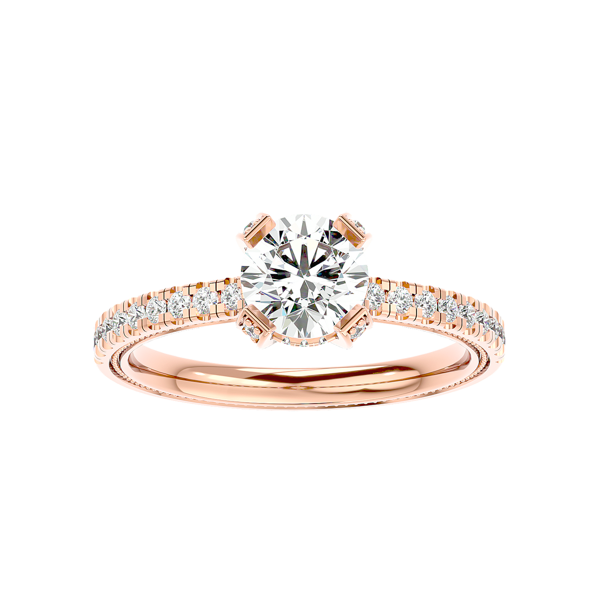 Cathedral Pavé Diamond Ring