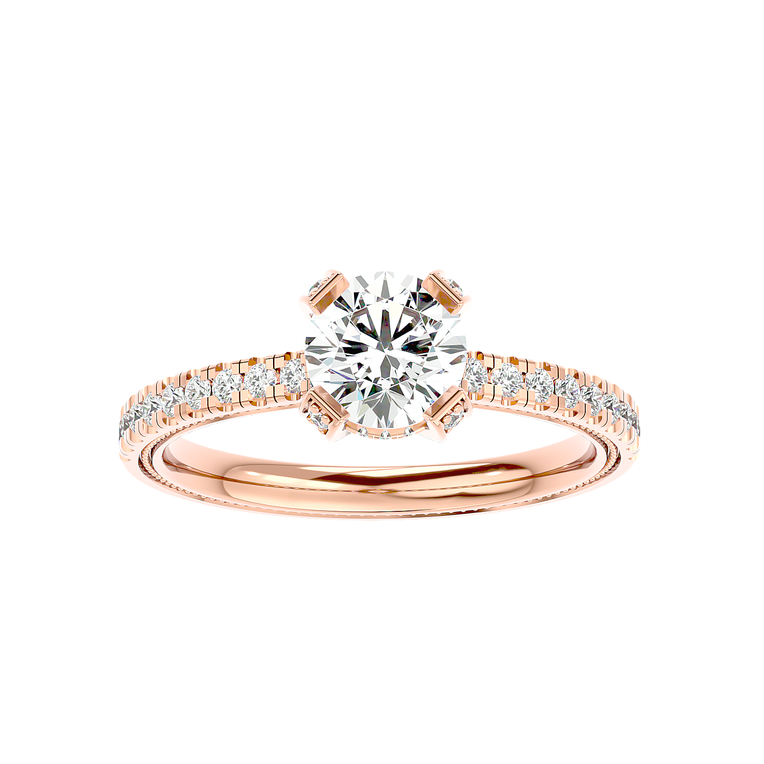 Cathedral Pavé Diamond Ring