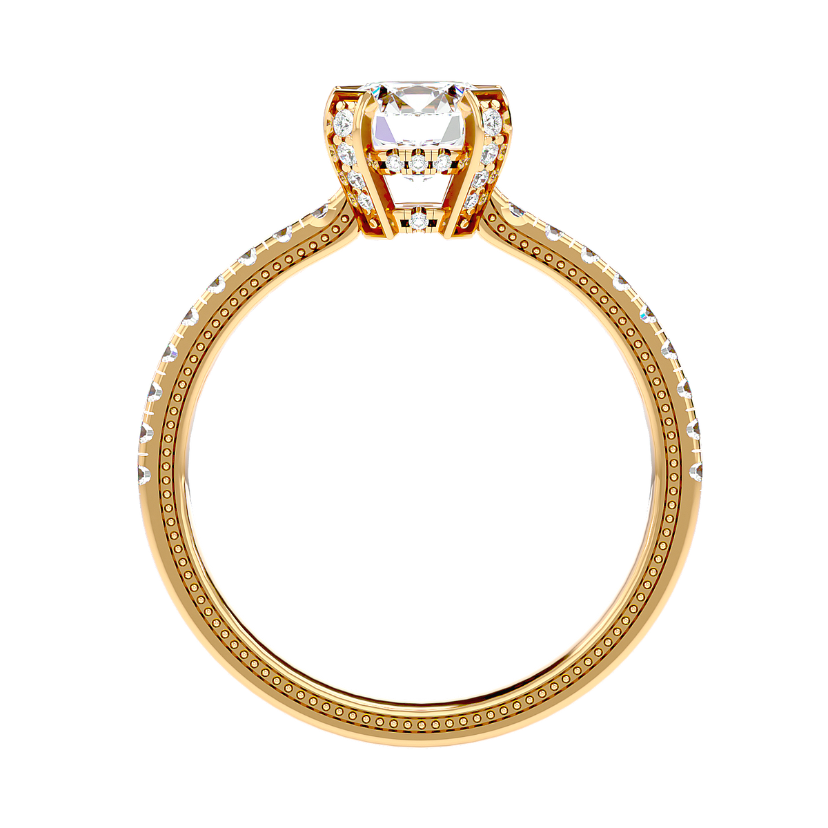 Cathedral Pavé Diamond Ring