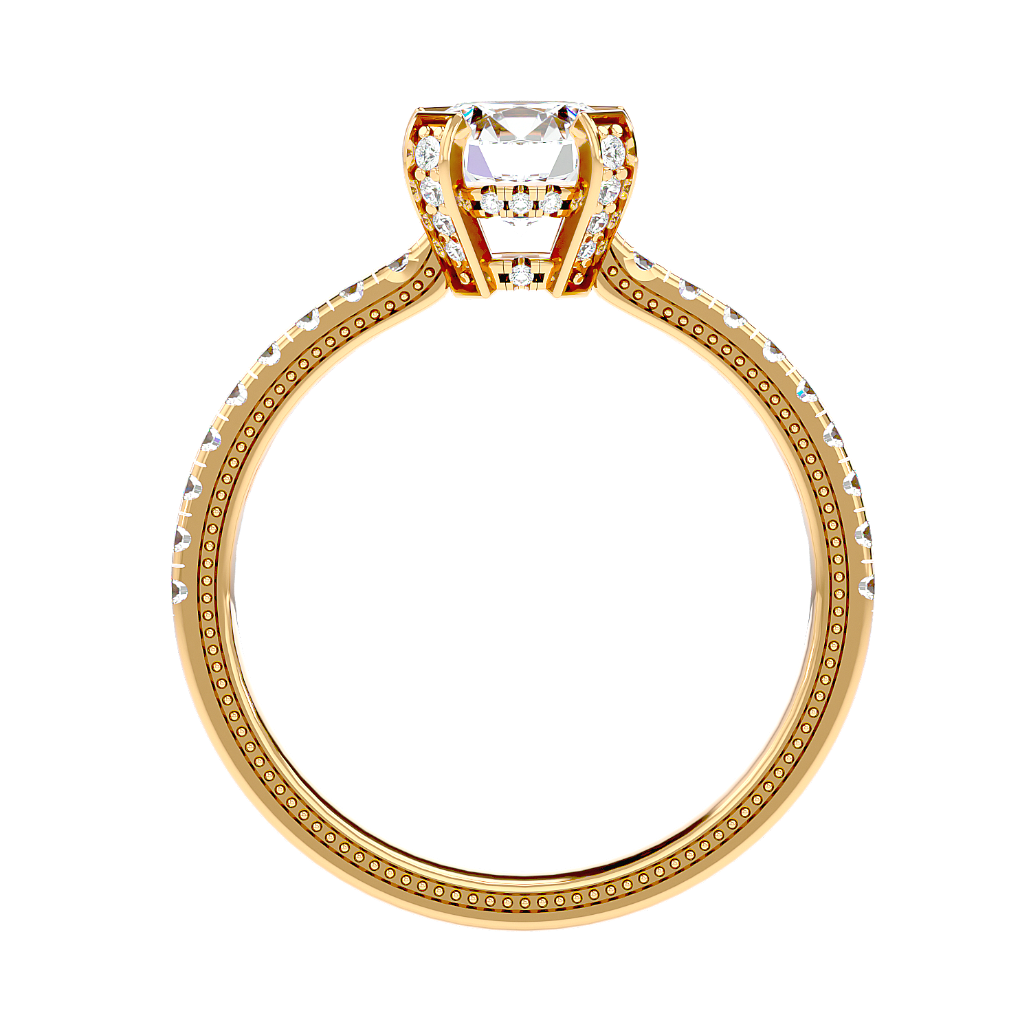 Cathedral Pavé Diamond Ring