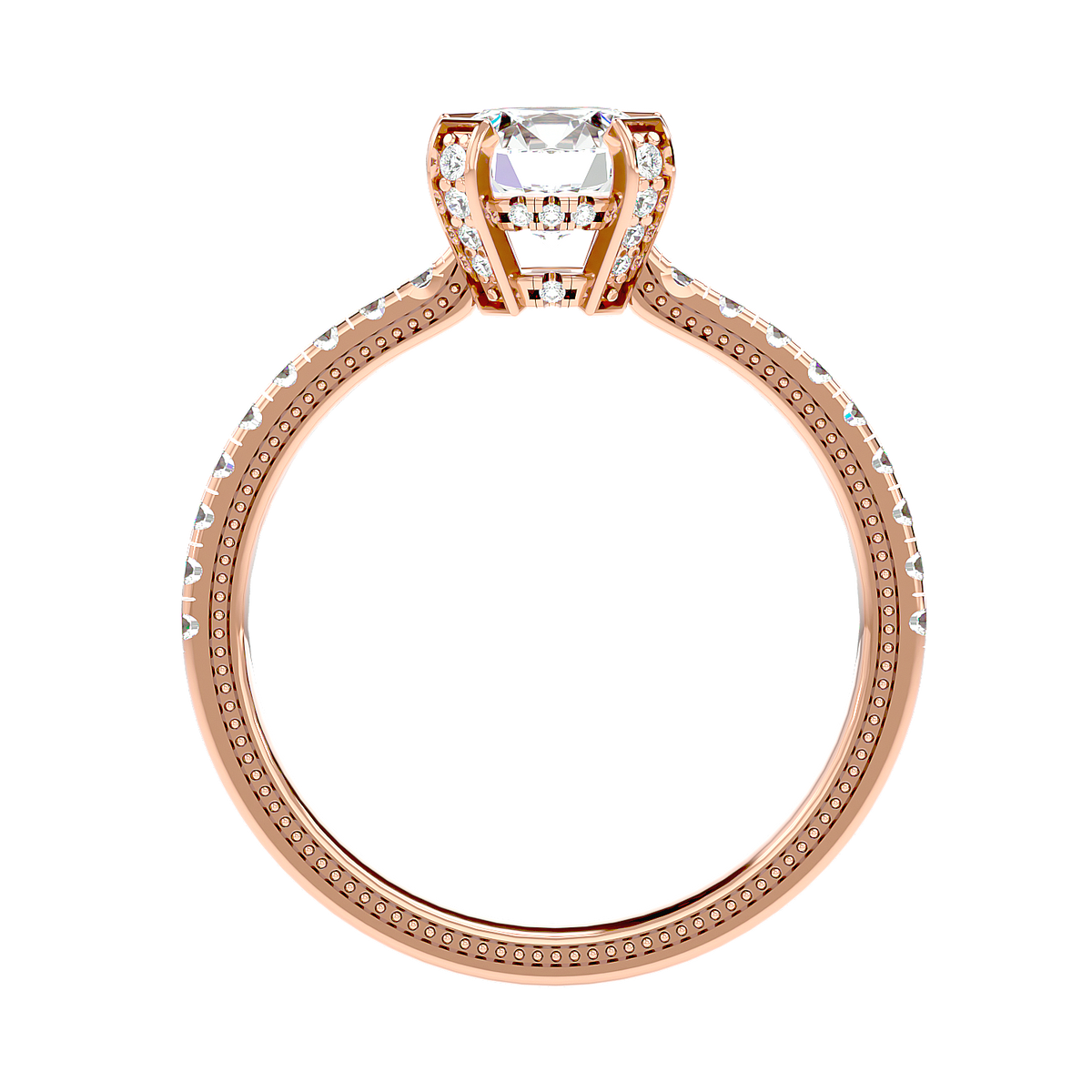 Cathedral Pavé Diamond Ring