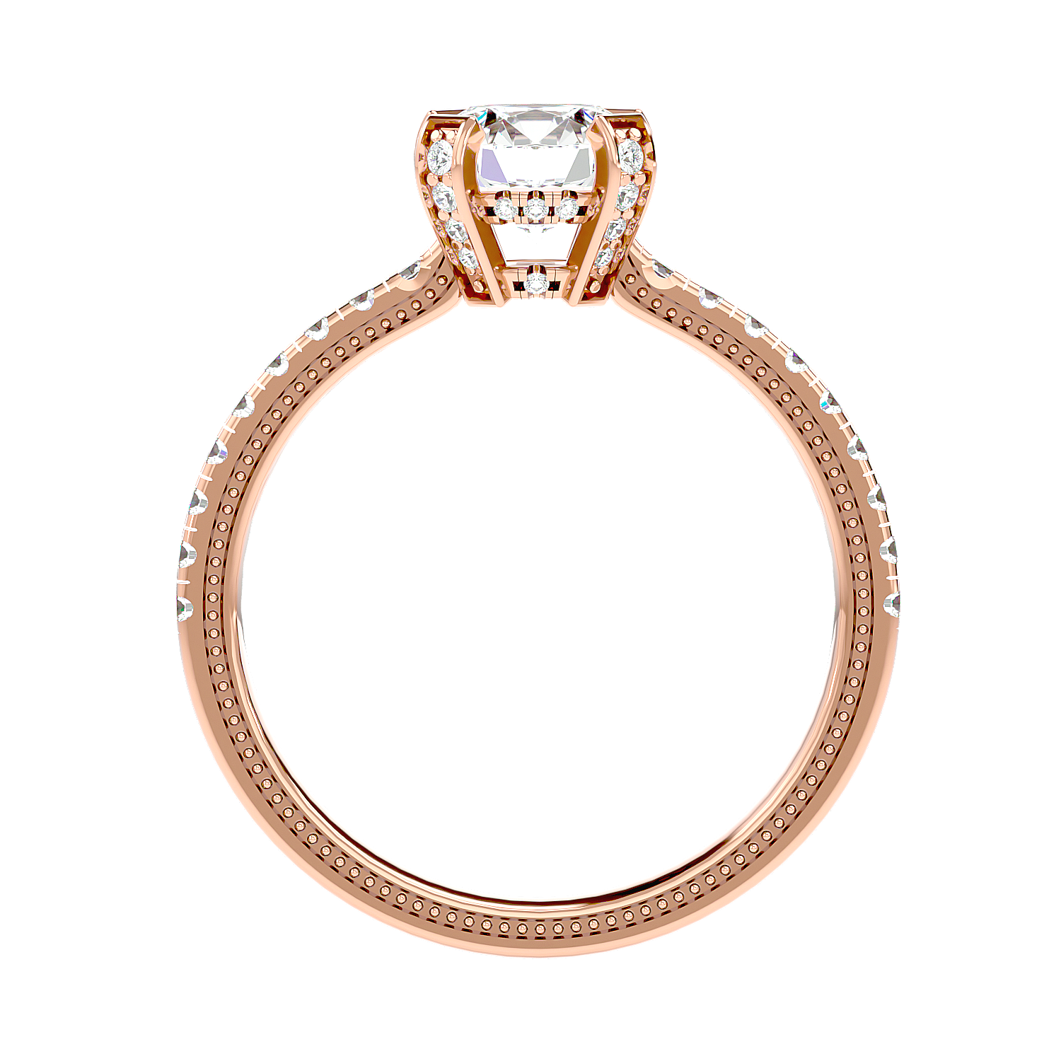 Cathedral Pavé Diamond Ring